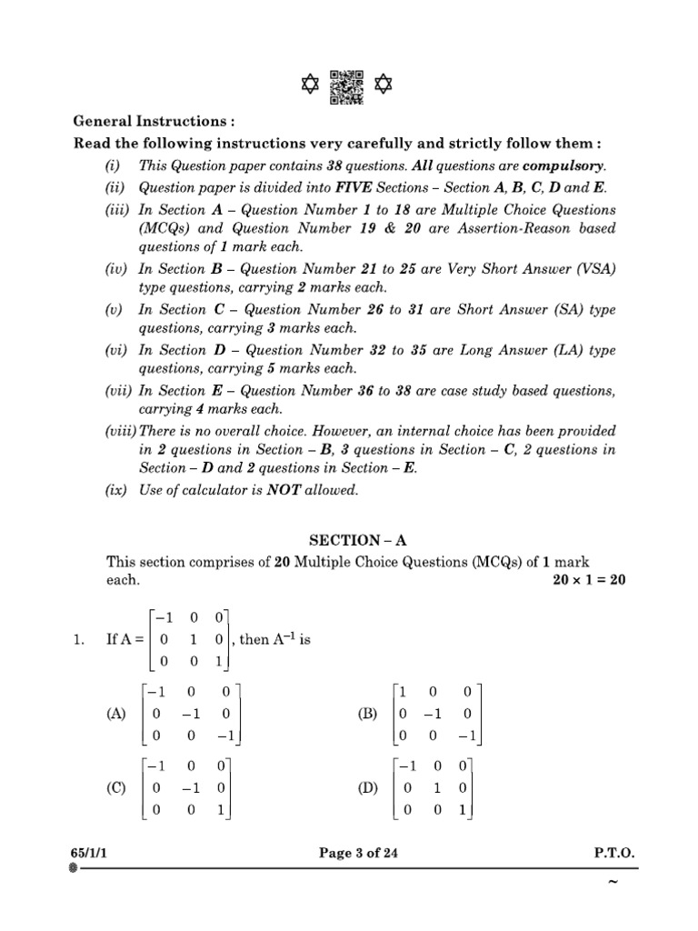 Senior Secondary Math Exam Marking Scheme | PDF | Euclidean Geometry ...