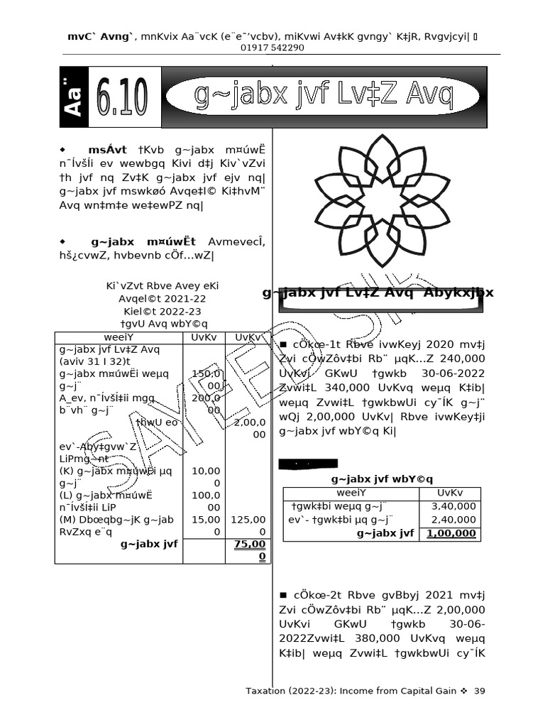 6.10 Capital Gain v. 22 P. 39-40 | PDF