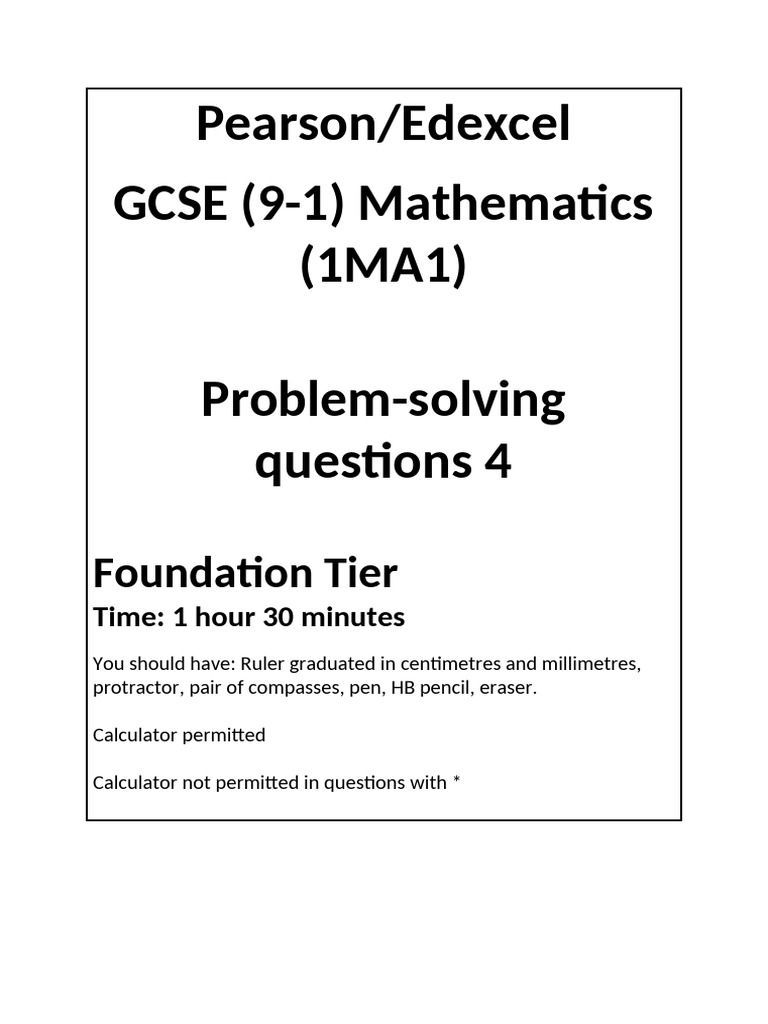 GCSE Maths Problem-Solving Questions | PDF
