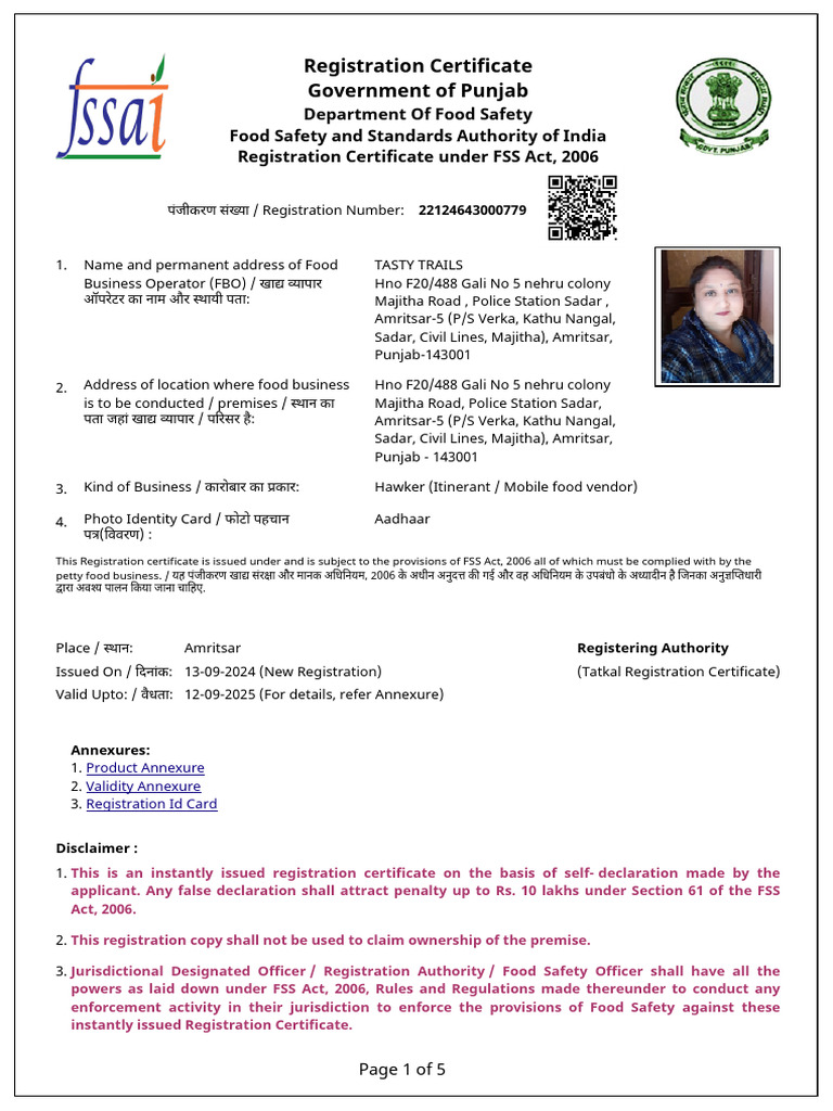 Registration Certificate Government of Punjab | PDF