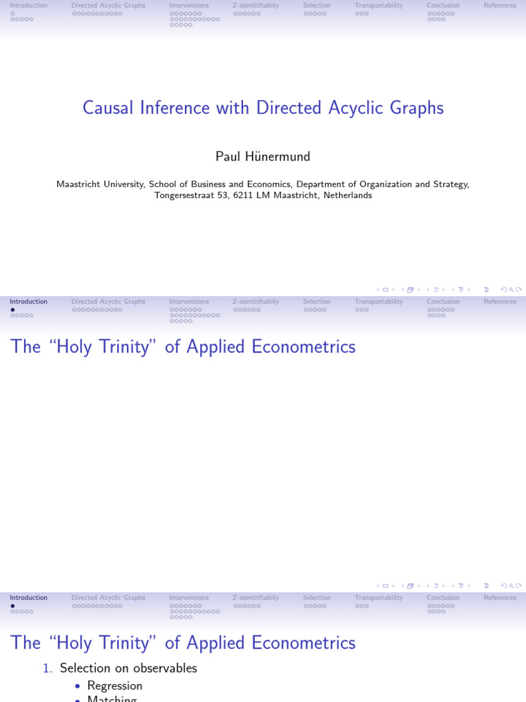 Causal Inference with Directed Graphs | PDF | Causality | Regression ...