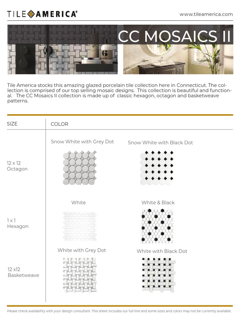 CC Mosaics II Porcelain Tile Collection | PDF | Tile