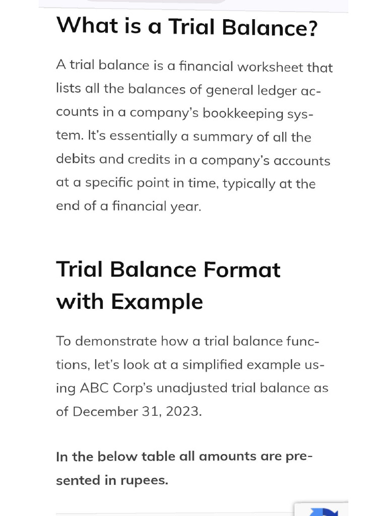 Trial Balance | PDF