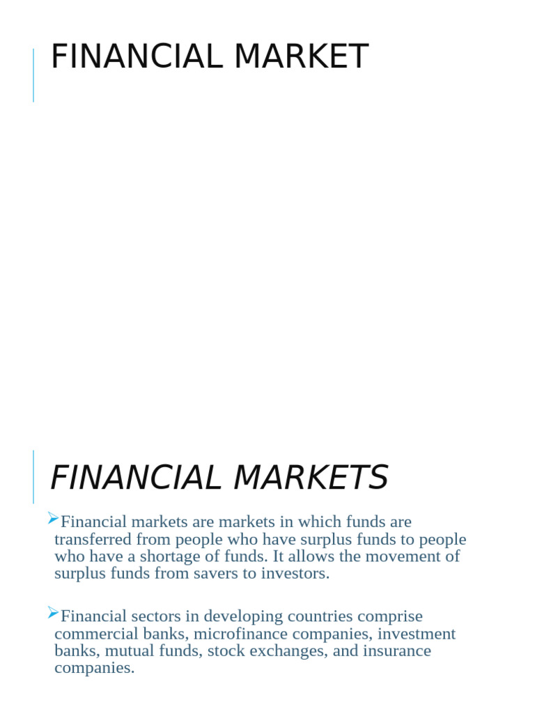 Overview of Financial Markets and Instruments | PDF | Financial Markets ...