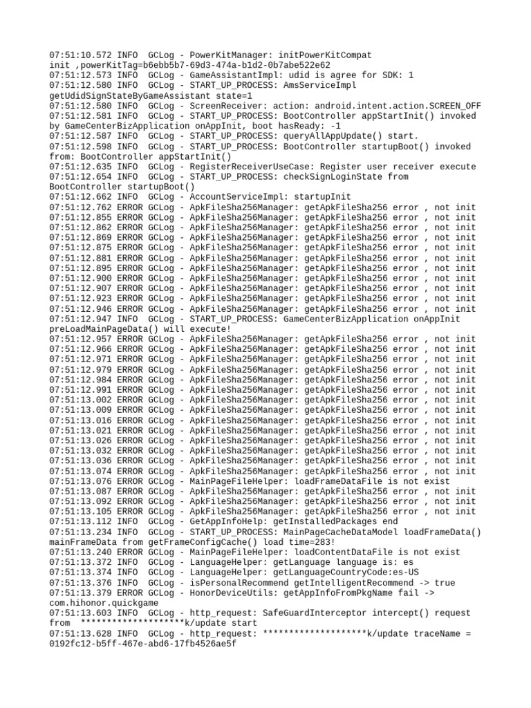 GameCenter Startup Process Logs | PDF | Computing | Software
