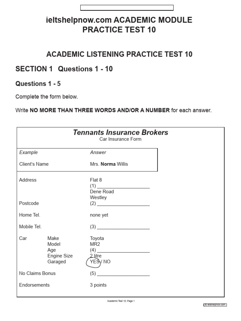 IELTS Academic Listening Test 10 | PDF | Cloning | Fuel Cell