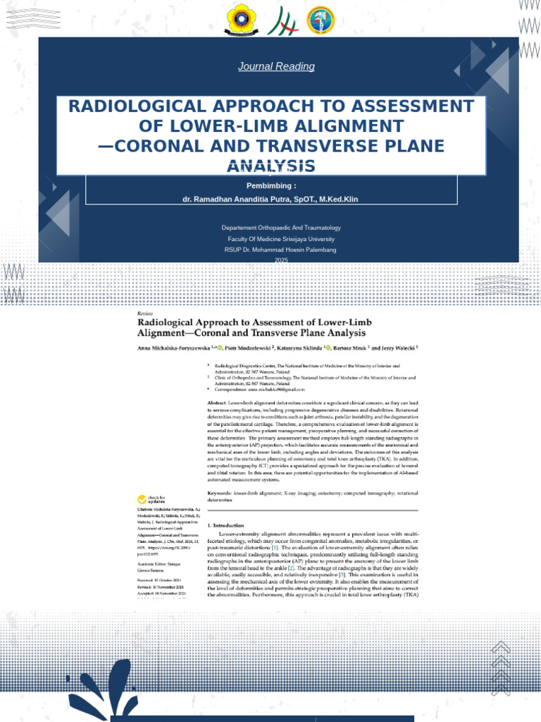 Radiological Assessment of Lower Limb Alignment | PDF | Knee ...