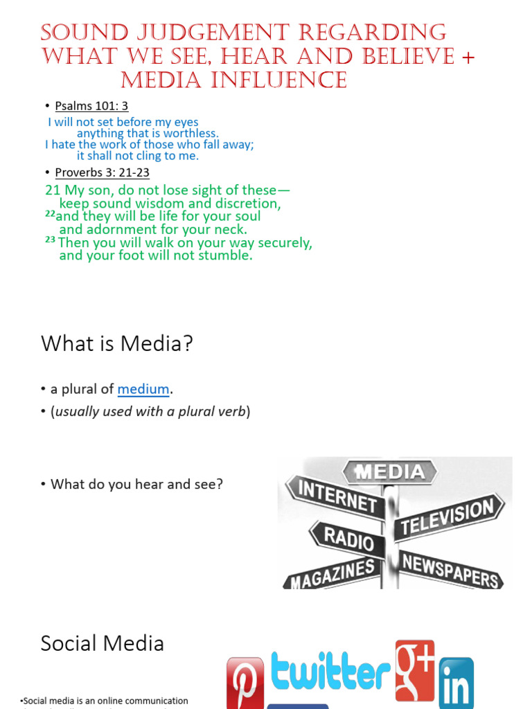 Media Influence and Sound Judgement | PDF