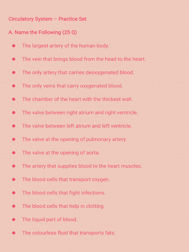 Circulatory System | PDF