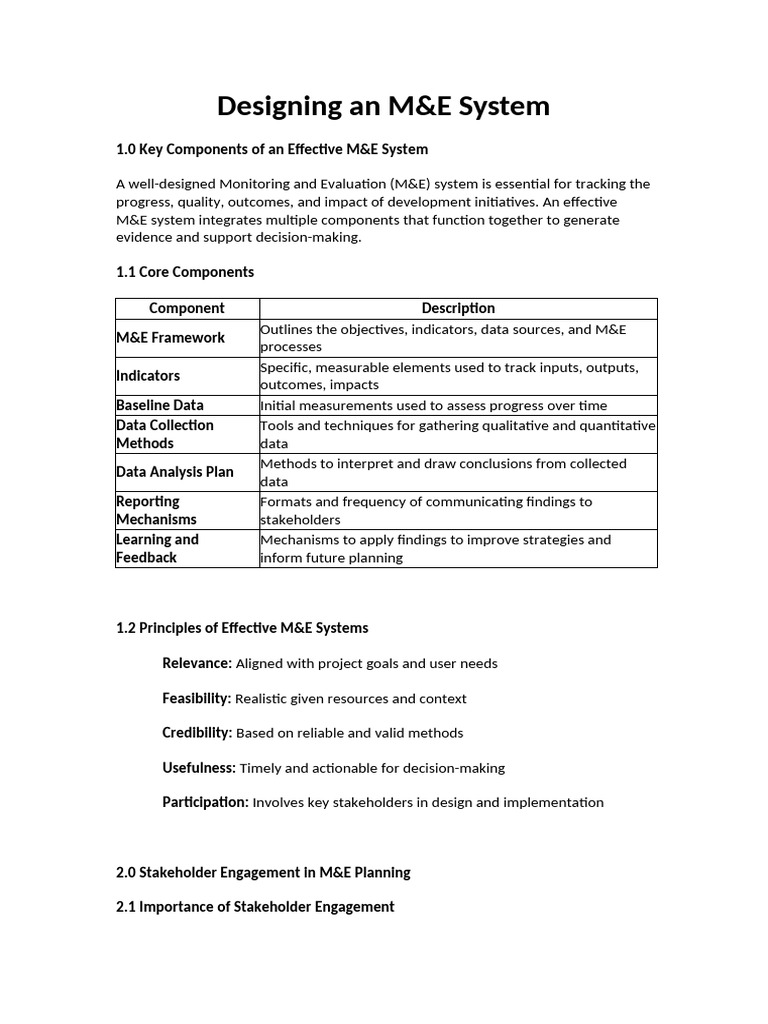 Module 3 Designing An M&E System | PDF | System | Data Collection
