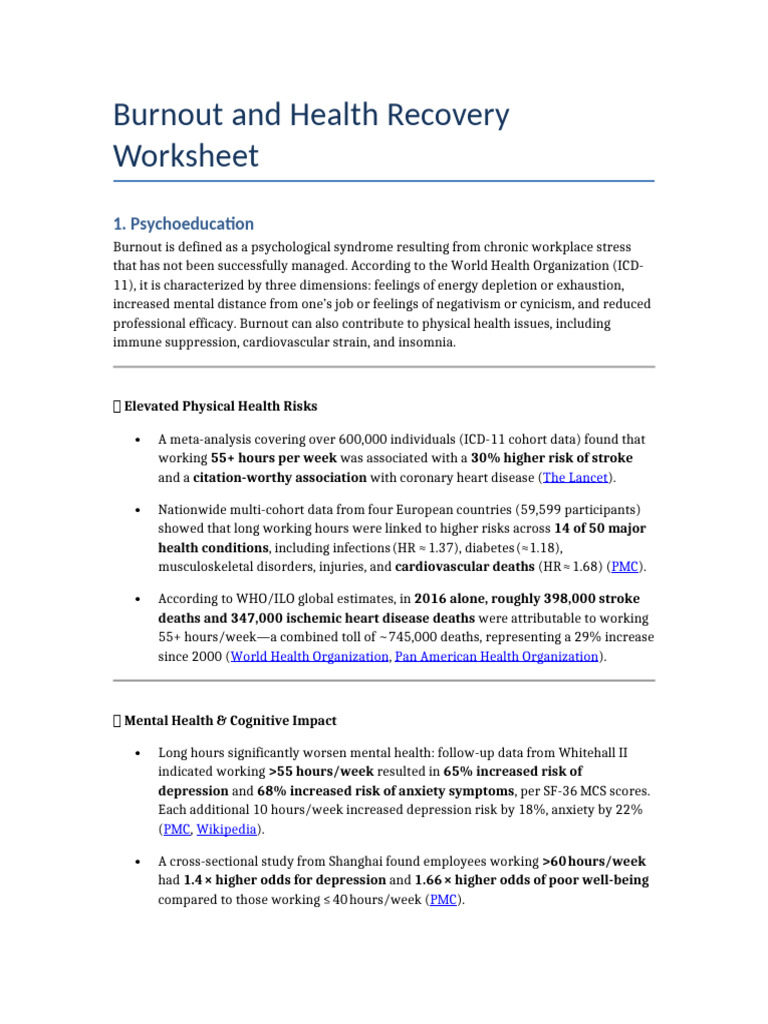 Understanding Burnout and Recovery | PDF | Occupational Burnout ...
