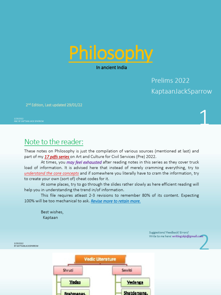Ancient Indian Philosophy Overview | PDF | Vedas | Brahman