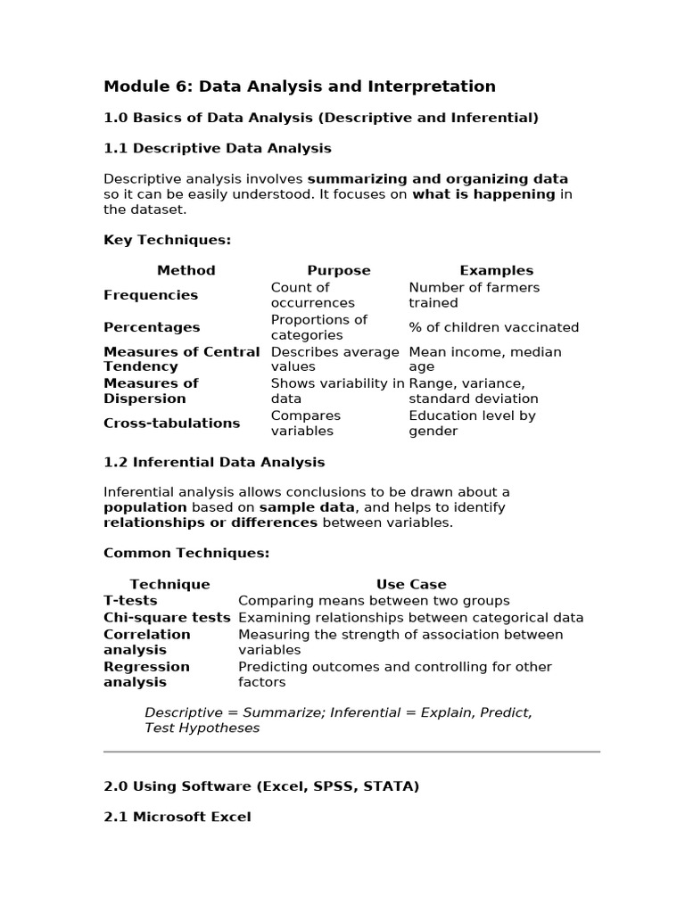 Data Analysis Techniques and Tools | PDF | Data Analysis | Statistics
