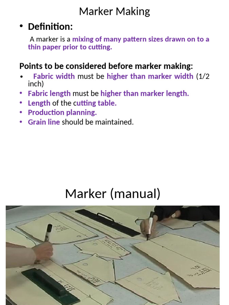 Lec 16-20 Marker Making | PDF | Knitting | Textiles