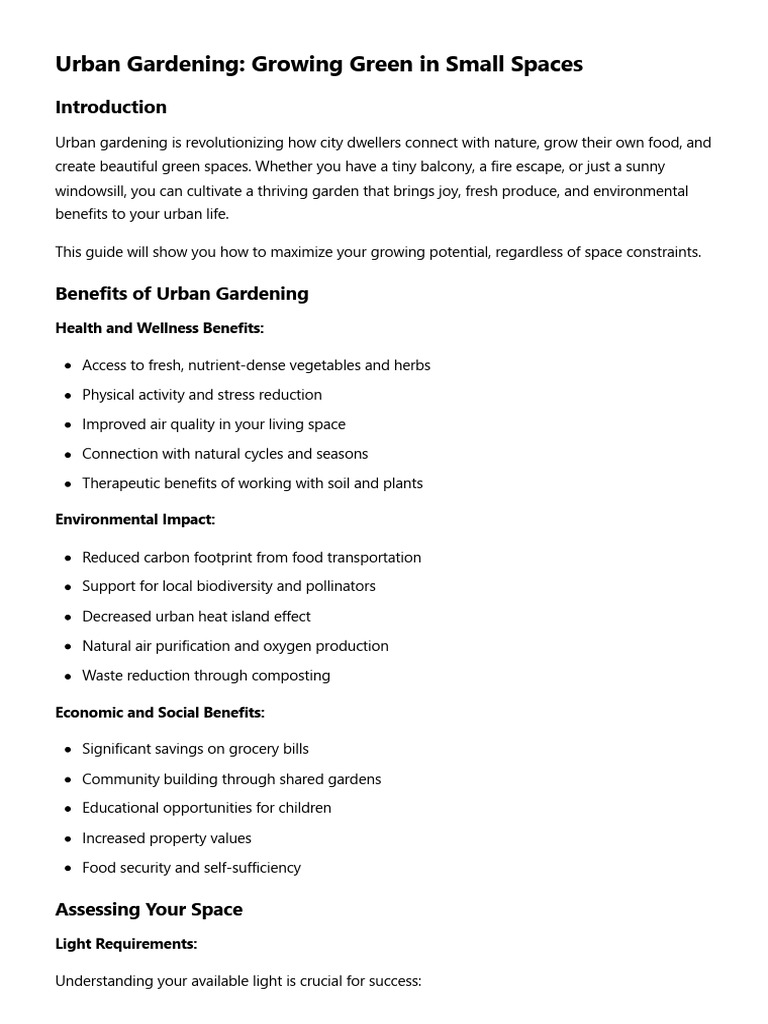 Fresh Look at Urban Gardening Tips For Small Spaces Pdf Compost