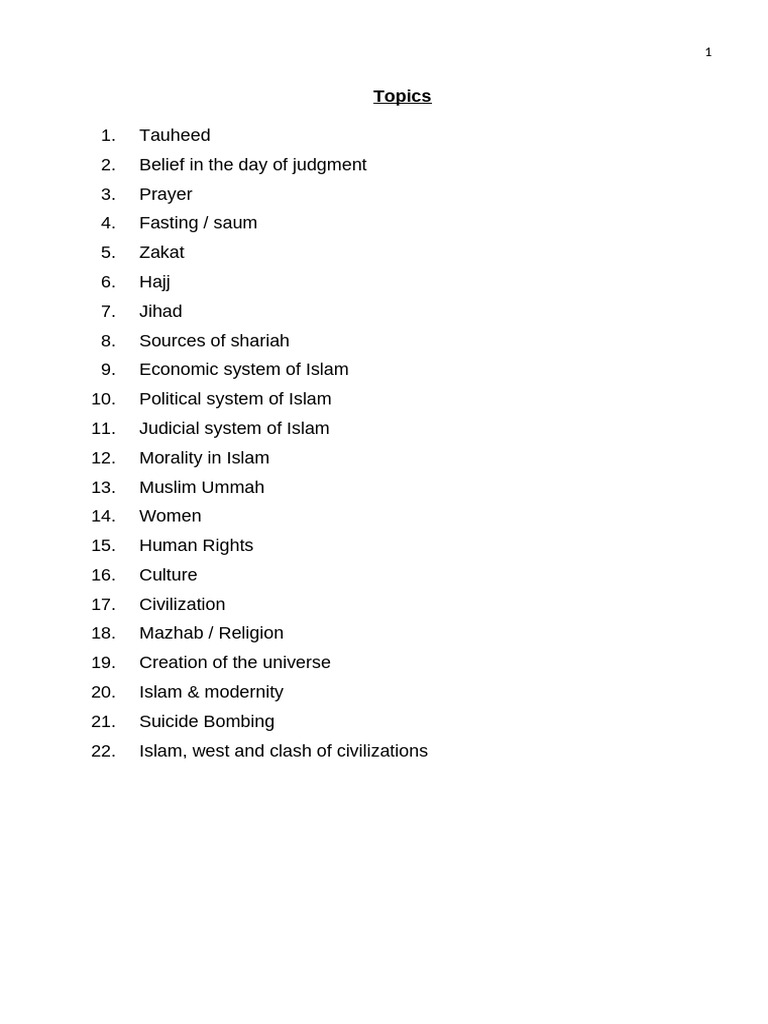 Islamiat Notes | PDF | Tawhid | God In Islam