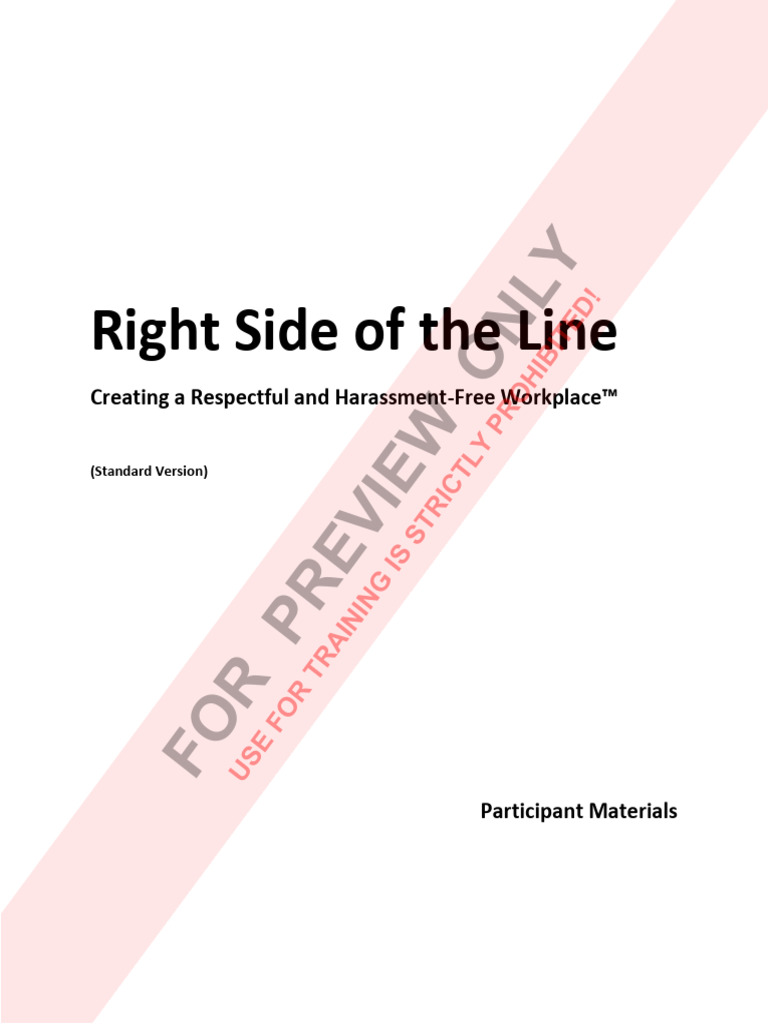 Respectful Workplace Training Guide | PDF