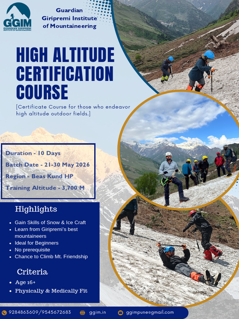High Altitude Mountaineering Course | PDF | Mountaineering