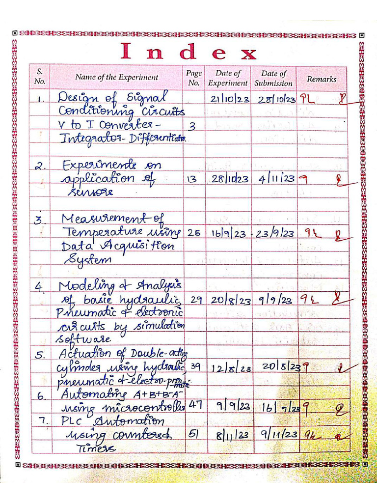 Mechatronics Laboratory Record | PDF