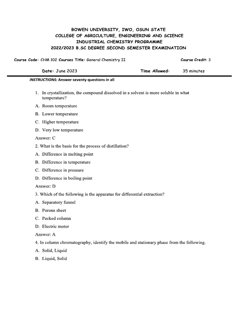 CHM 102 | PDF