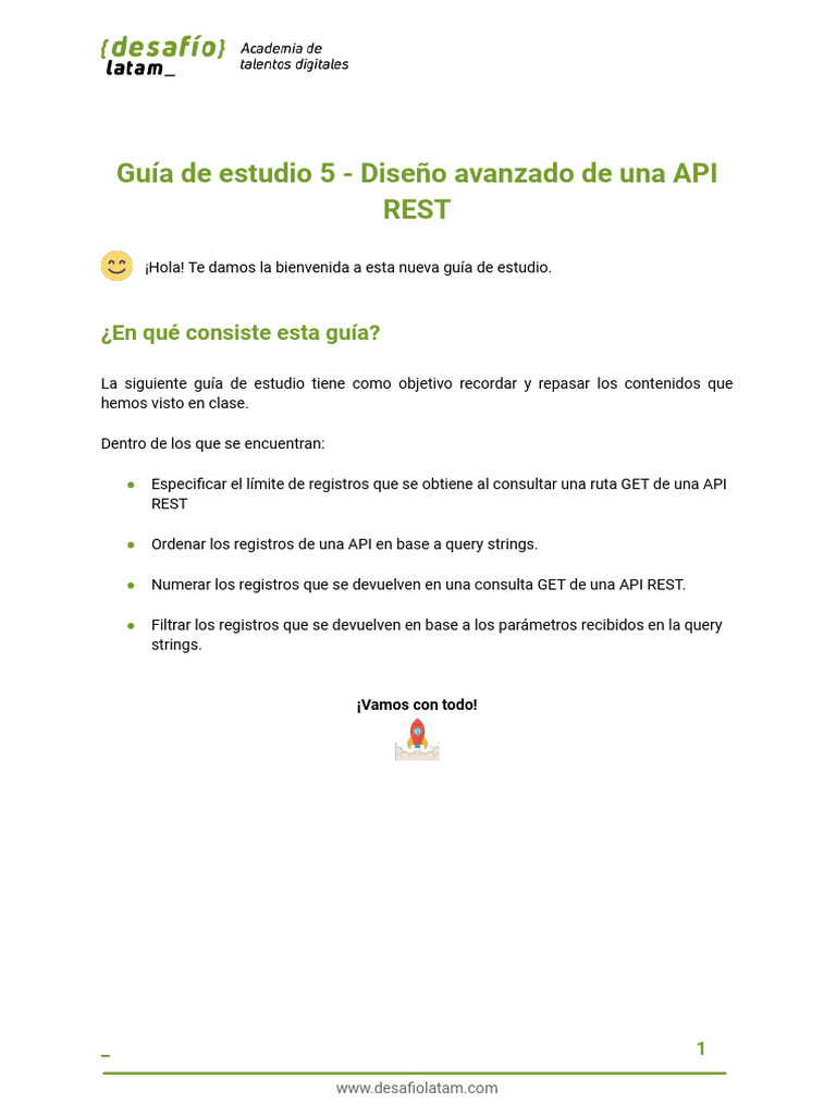 Diseño Avanzado de API REST: Guía | PDF | SQL | Desarrollo de software