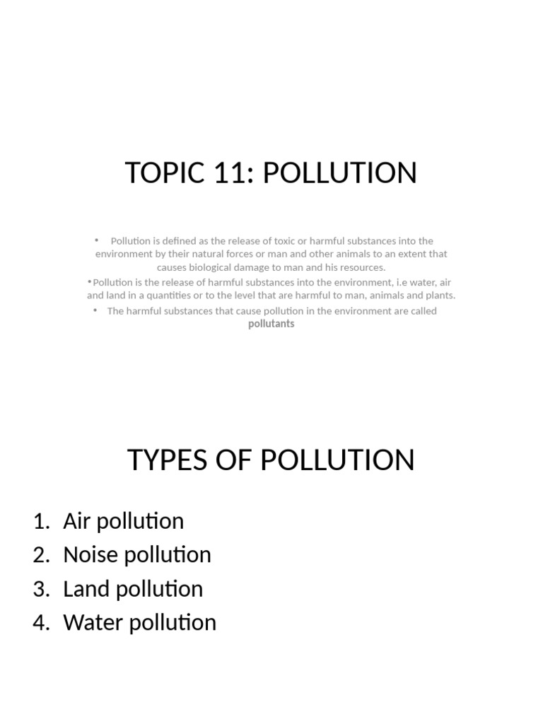 Types and Effects of Pollution | PDF | Pollution | Combustion
