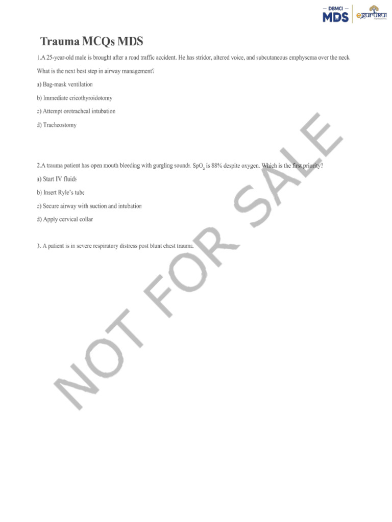 Trauma - (21 August) - Surgery Part-2 | PDF