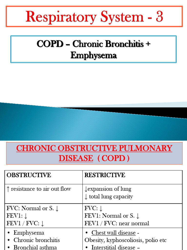 COPD: Chronic Bronchitis vs Emphysema | PDF | Chronic Obstructive ...