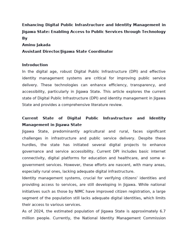 Enhancing Digital Public Infrastructure and Identity Management in ...