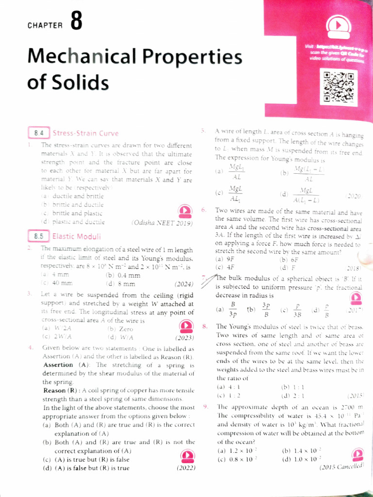 Mechanical Properties of Solids Explained | PDF | Young's Modulus ...