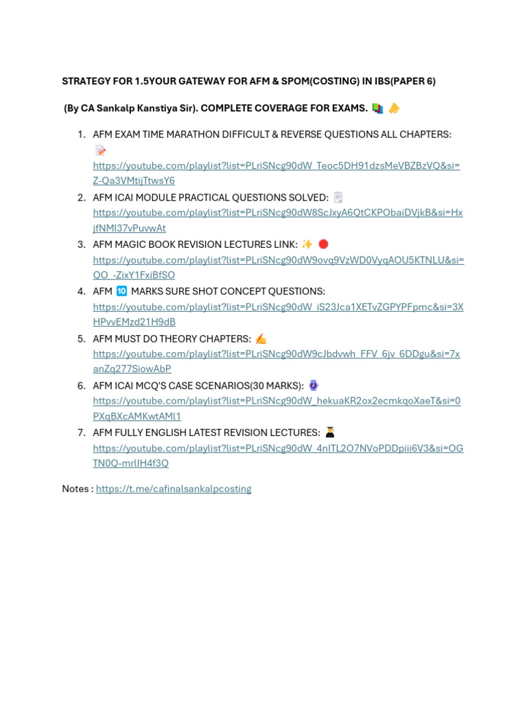 AFM & SPOM Exam Strategy Guide | PDF