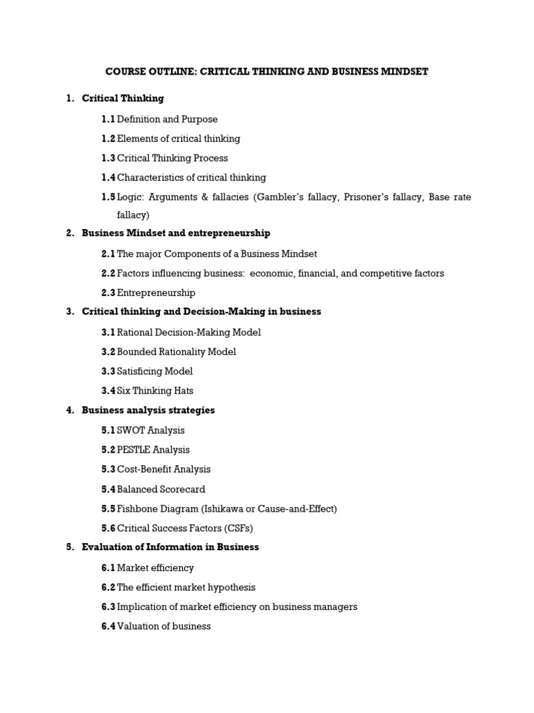 Critical Thinking Notes 1 To 5 Units-1 | PDF | Argument | Logic