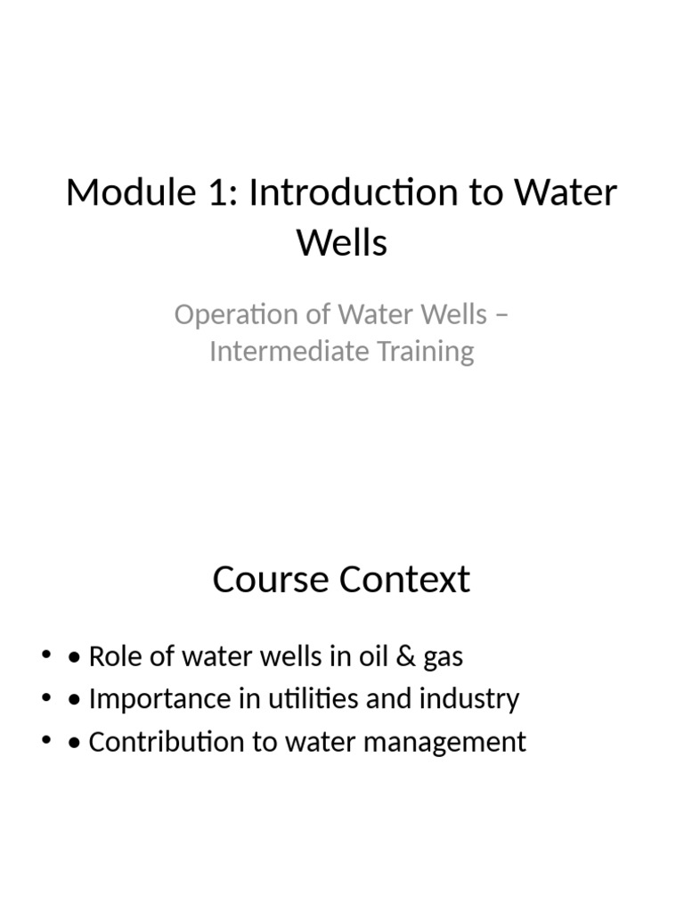 Water Wells: Types and Operations Guide | PDF