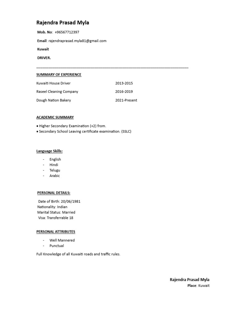Prasad CV | PDF