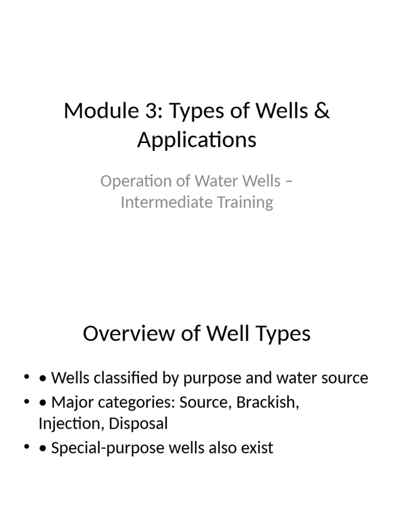 Types of Wells and Their Applications | PDF | Aquifer | Water