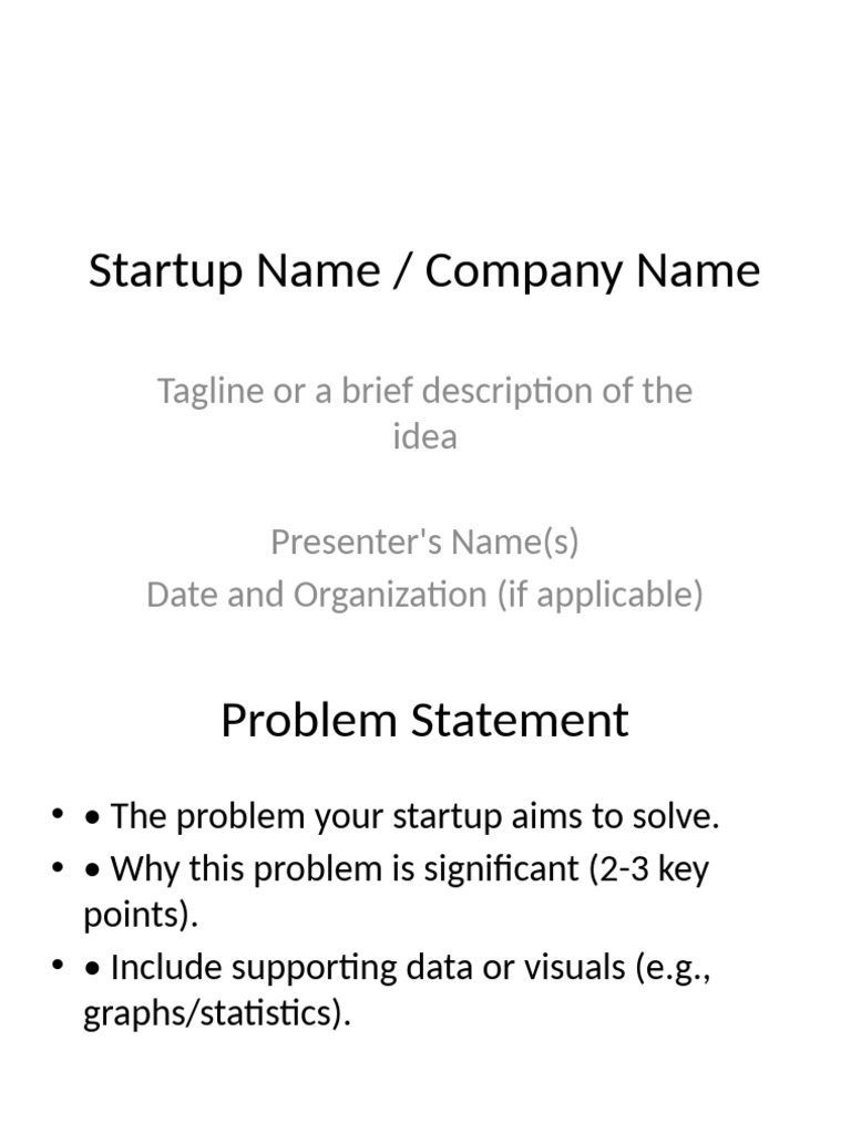 Startup Pitch Deck Overview | PDF