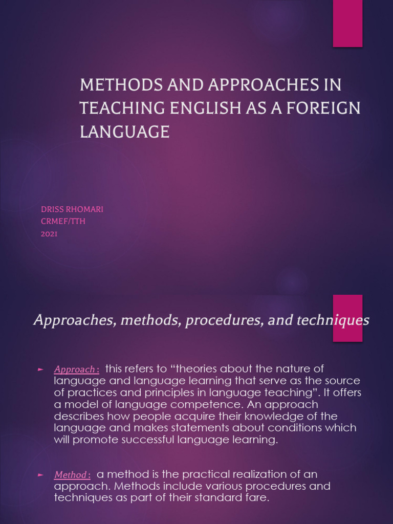 Teaching Methods for English Language Learners | PDF | Language ...