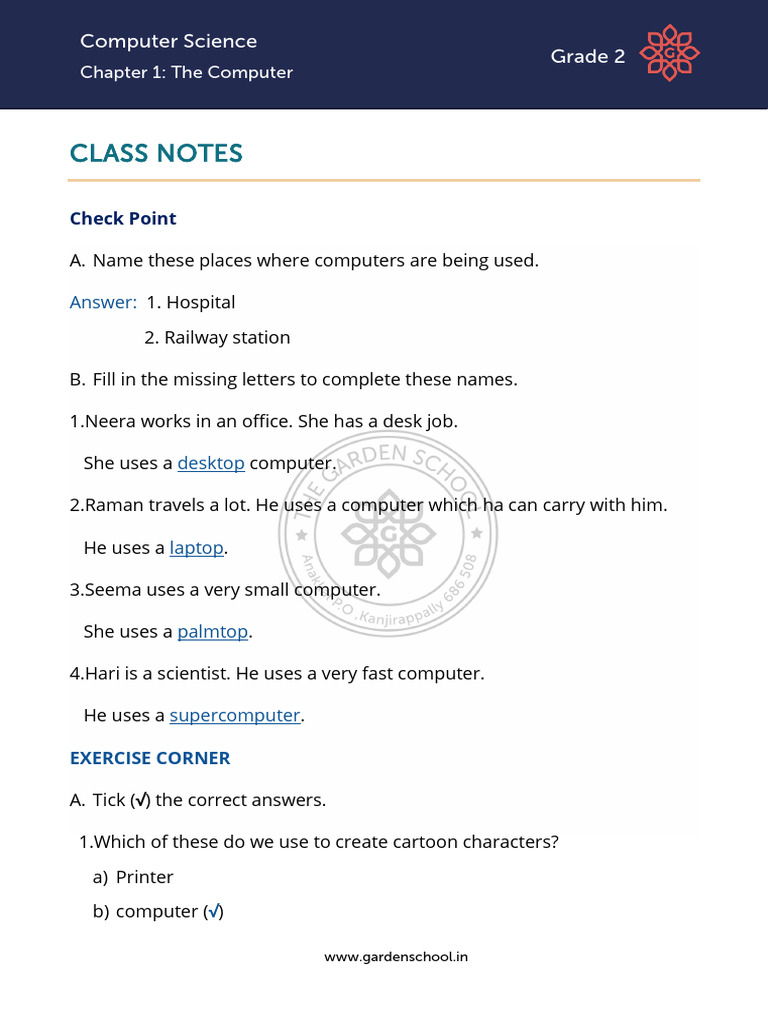 AK CN Grade+2 Computer+Science Chapter+1 | PDF | Personal Computing ...