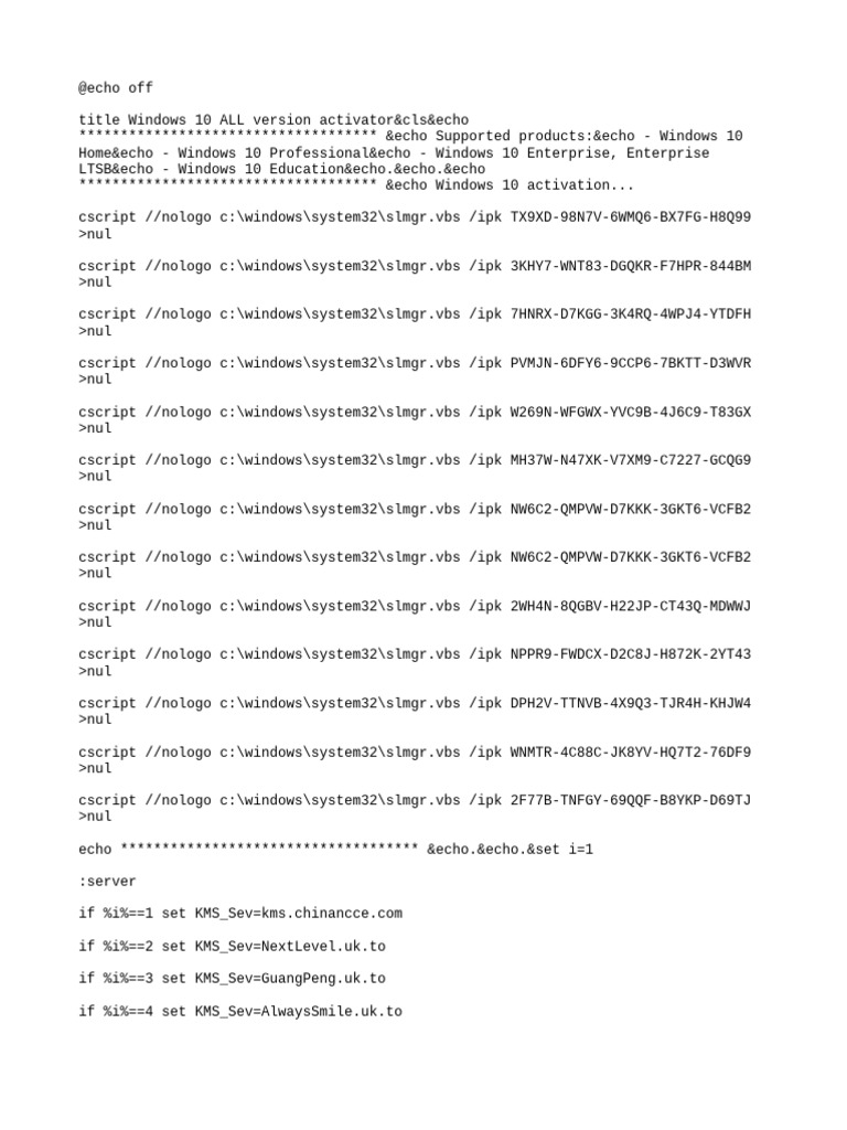 Windows 10 Activation Script Guide | PDF