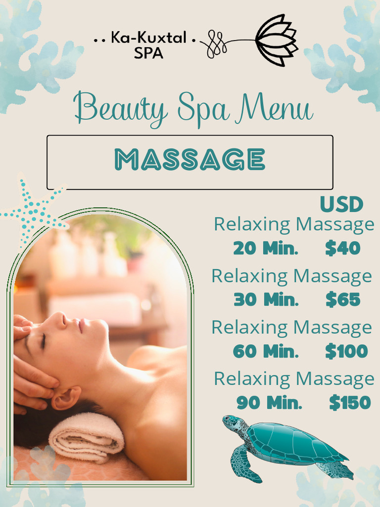 Beige Green Floral Minimalist Spa Menu - 20250823 - 153558 - 0000 | PDF