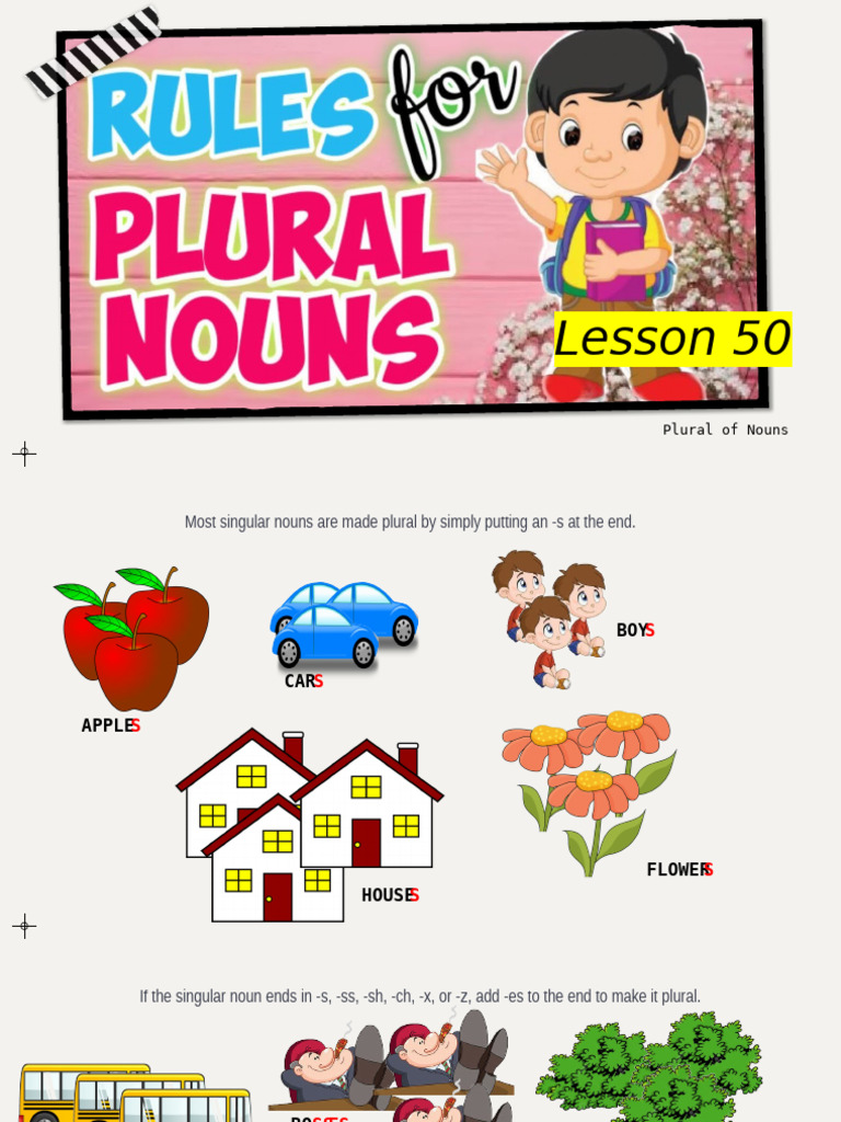 A1 Lesson 50 - Plural | PDF | Syntax | Linguistic Typology