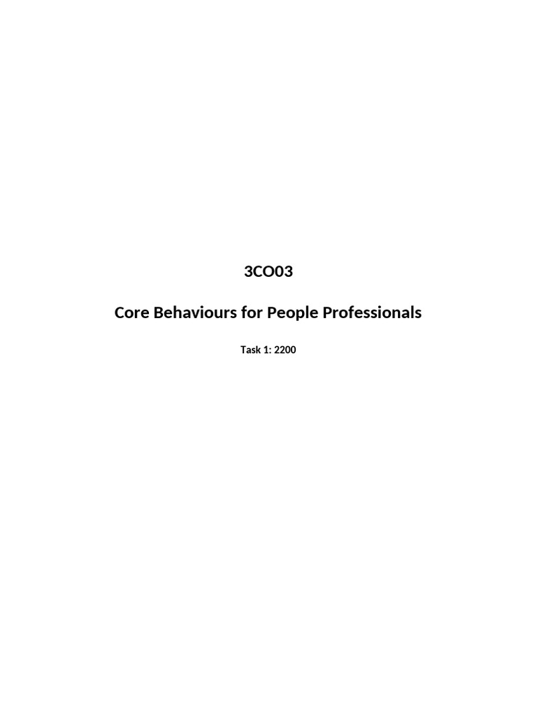 Core Behaviours for People Professionals | PDF | Analytics | Integrity