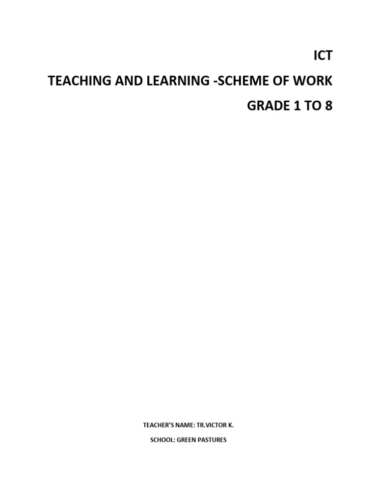 ICT Teaching Scheme for Grades 1-8 | PDF