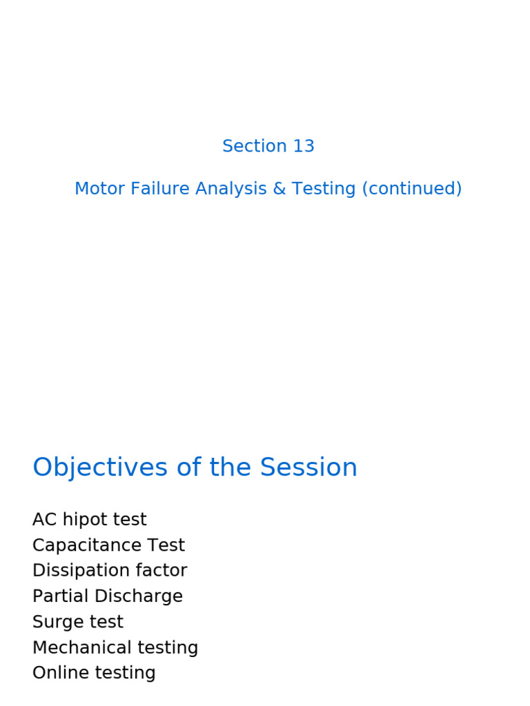 Electric Motor Failure Testing Methods | PDF | Electric Motor ...
