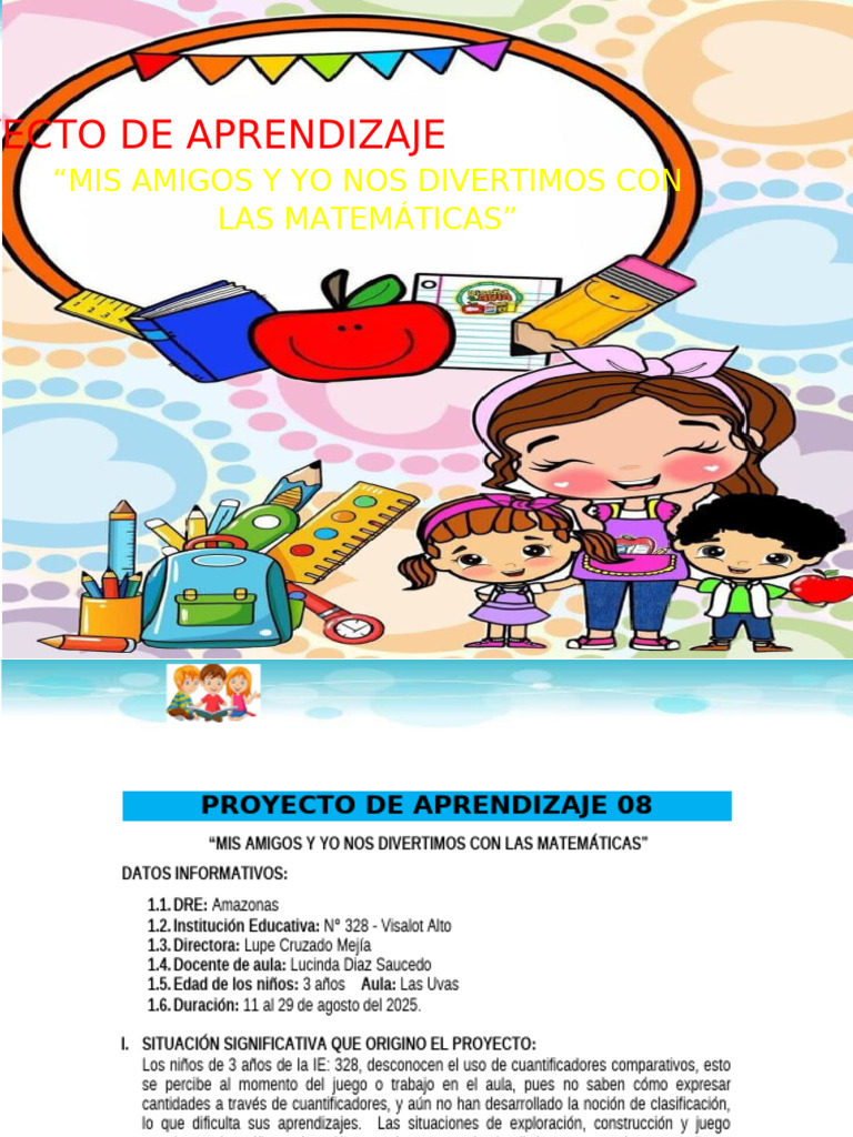 Proyecto de Matemáticas para Niños de 3 Años | PDF | Aprendizaje | Maestros