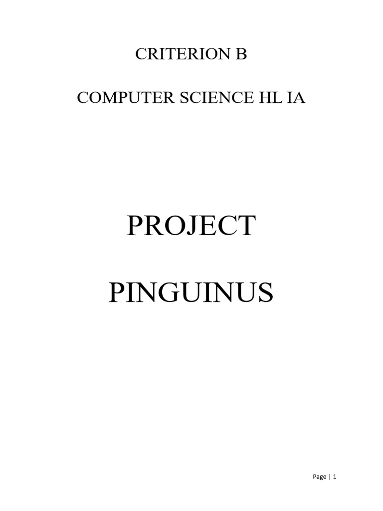 Pinguinus Computer Science IA Overview | PDF | User (Computing) | Databases