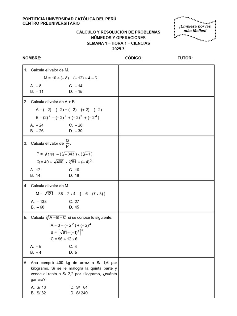 Ejercicios de Cálculo y Problemas Matemáticos | PDF