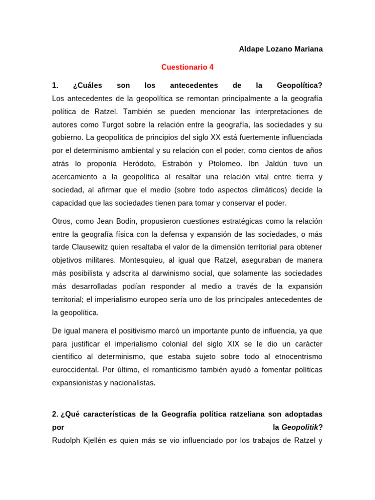 Antecedentes y características de la Geopolítica | PDF | Geopolítica ...
