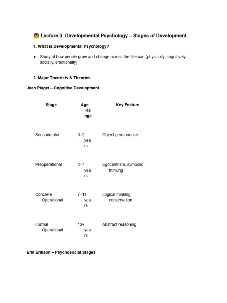 Stages of Development in Psychology | PDF