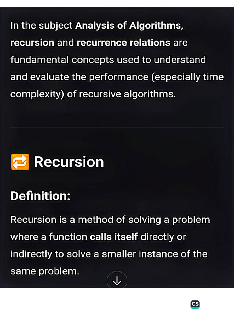 Recursion + Recurrence Relations + Greedy Approach+ Algorithm Design ...
